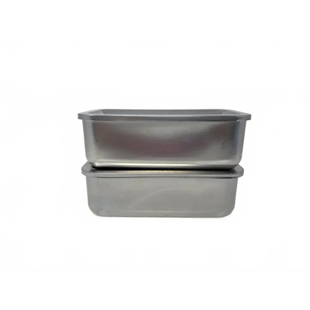 2 Vintage Revere Ware 1801 Stainless Steel Refrigerator Boxes 1 Qt